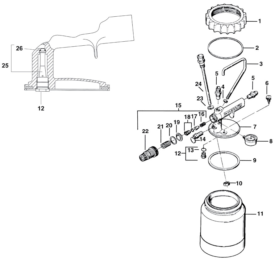 KB II DEVILBISS - zbiornik ciśnieniowy 2,3 litra - schemat