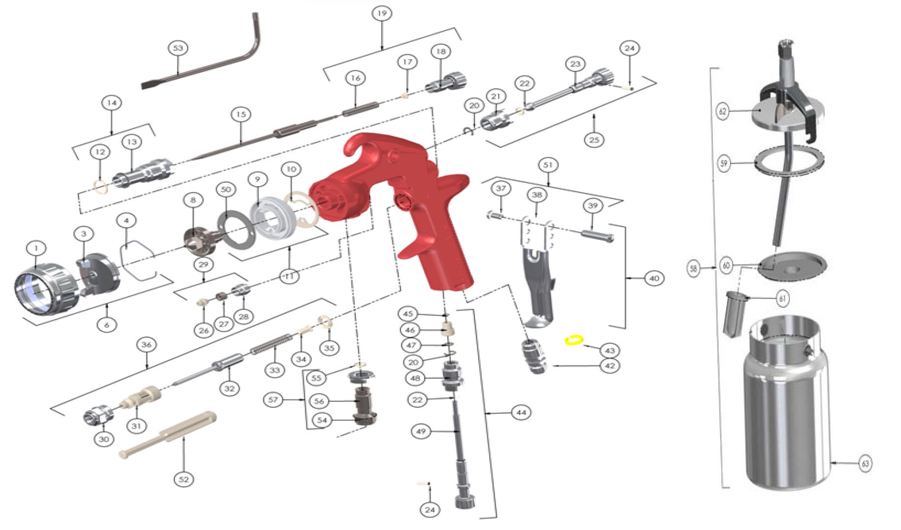 JGA HD Suction Spray Gun