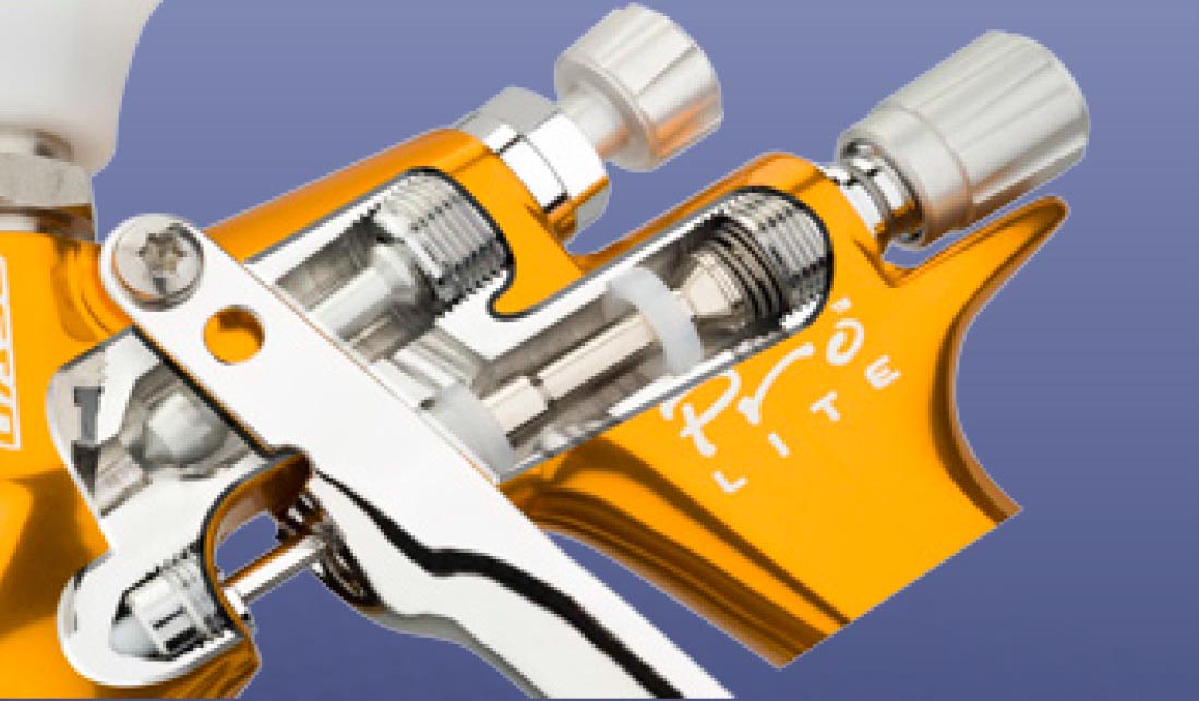  Pistolet peinture carrosserie professionnel pneumatique hvlp  Performance de précision GTI Pro Lite pistolet à peinture à alimentation  par gravité haute efficacité TE20 buse 1.3